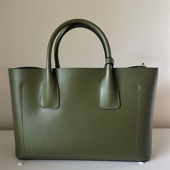 DKNY ✨ NWT Megan Leather Tote // Army Green - Picture 6 of 13